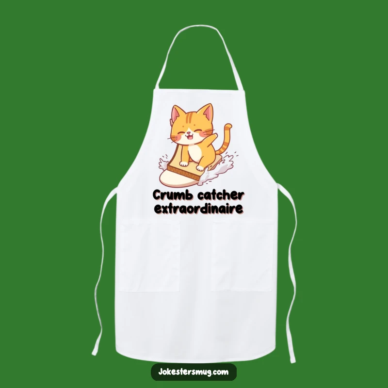 Funny Cat Surfing Apron: Conquer Your Kitchen with Toast Wipeout Style!