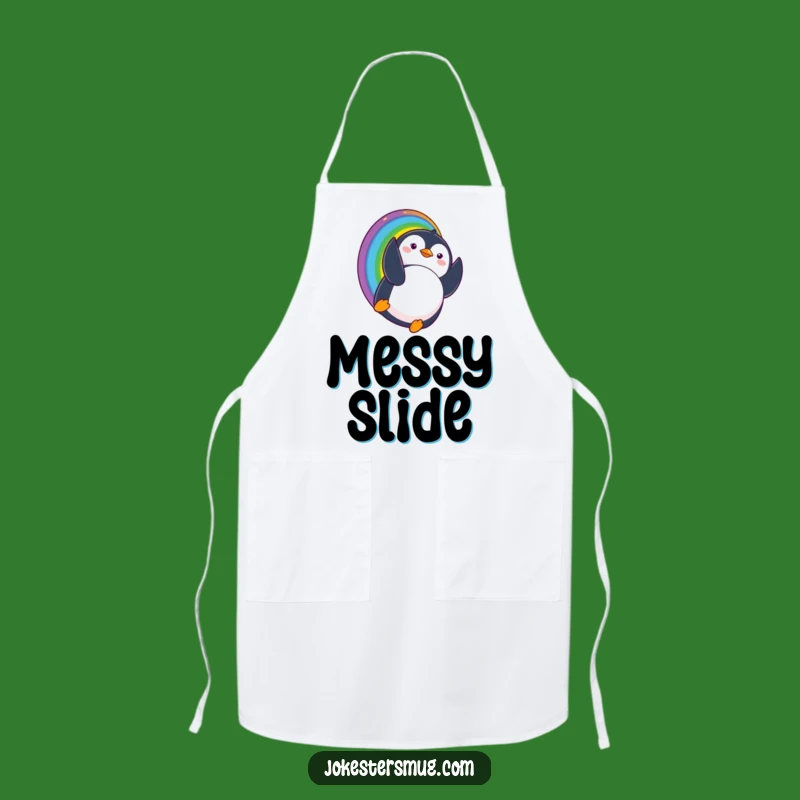 Funny Penguin Rainbow Apron Kitchen Surprise Landing Whimsical Gift