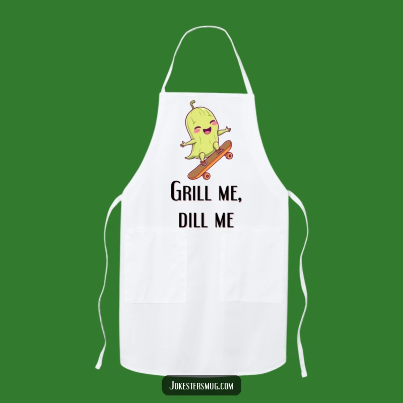 Funny Pickle Chef Apron: Cook With Giggles Thanks To This Skater Pickle - Hilarious Funny Gift!