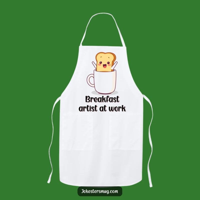 Funny Toast Apron: Jumping Chef's Delight, Humorous Kitchen Wear for Breakfast Lovers