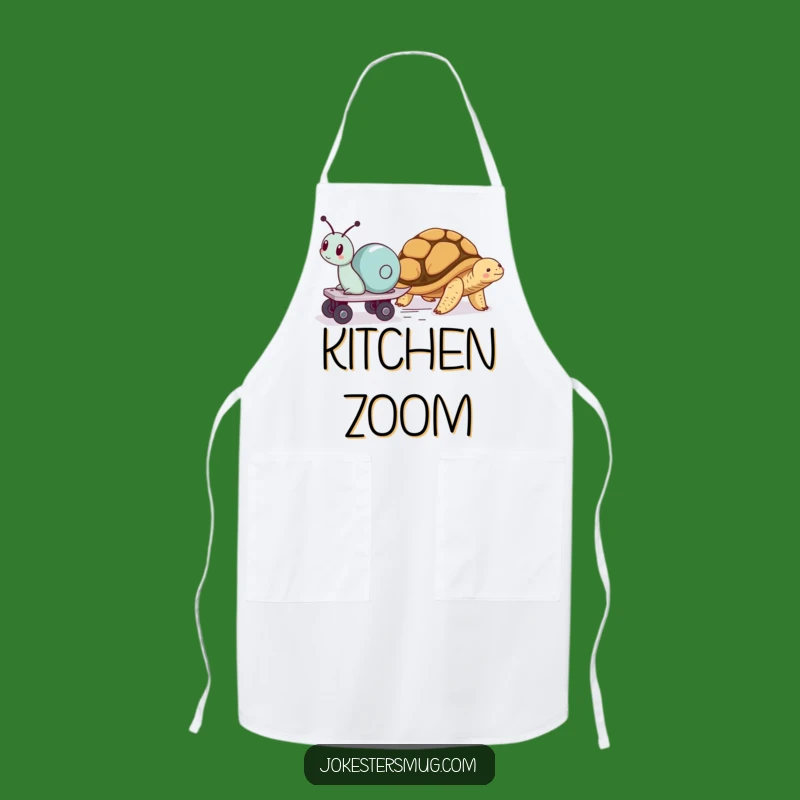 Funny Snail Skater Apron Kitchen Tortoise Nap Race Humor Gift