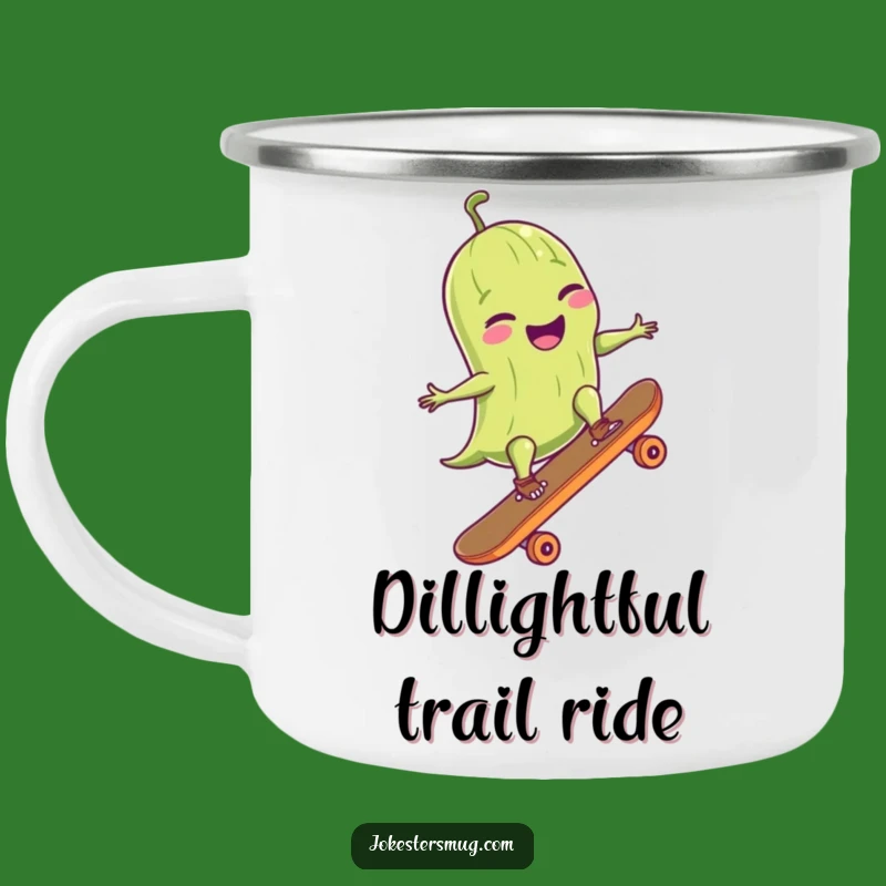 Funny Pickle Campfire Mug: Sip In Style With A Giggling Skater Pickle - Outdoor Funny Gift!