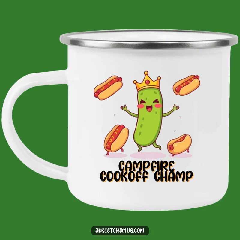 Funny Pickle Juggling Camping Mug, Outdoor Royal Chaos, Adventure-Ready Humor