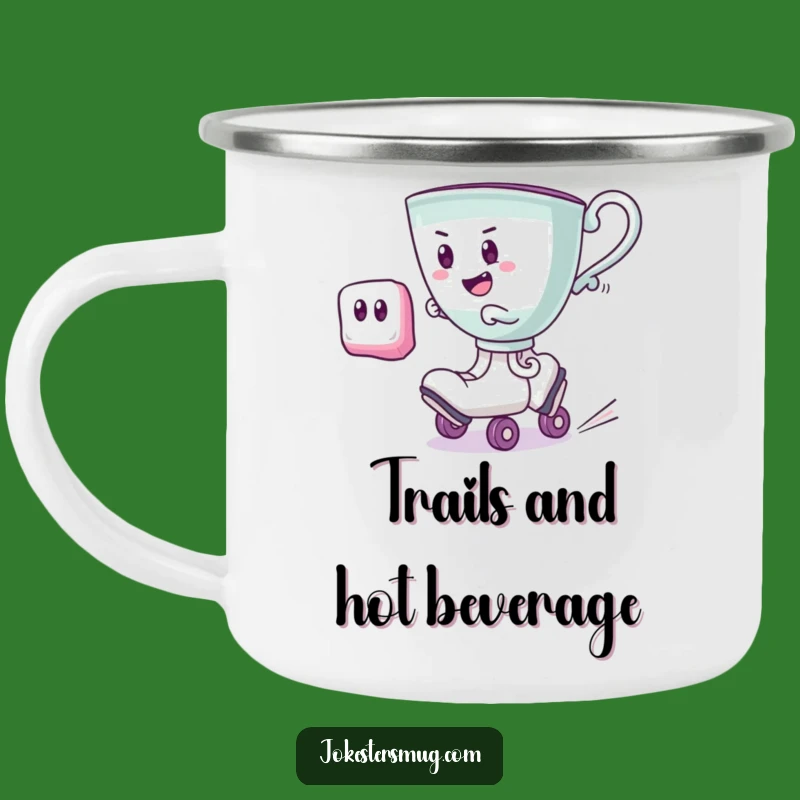Funny Roller Skating Teacup Camping Mug: Adventure with Whimsical Speed