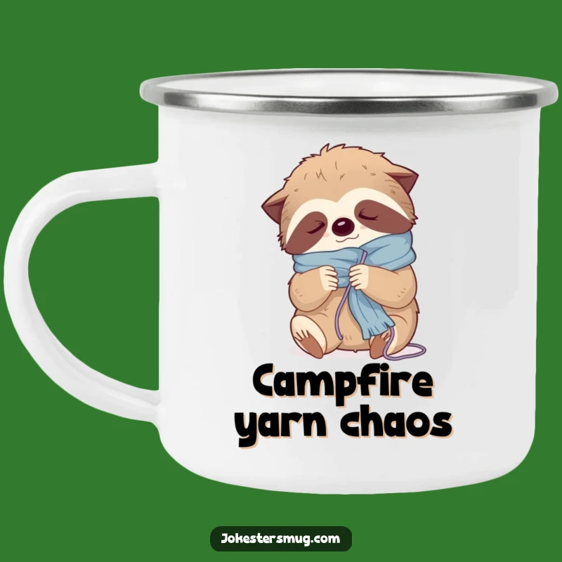 Funny Sloth Knitting Camping Mug: Durable & Sleepy Crafter, Best Funny Gift