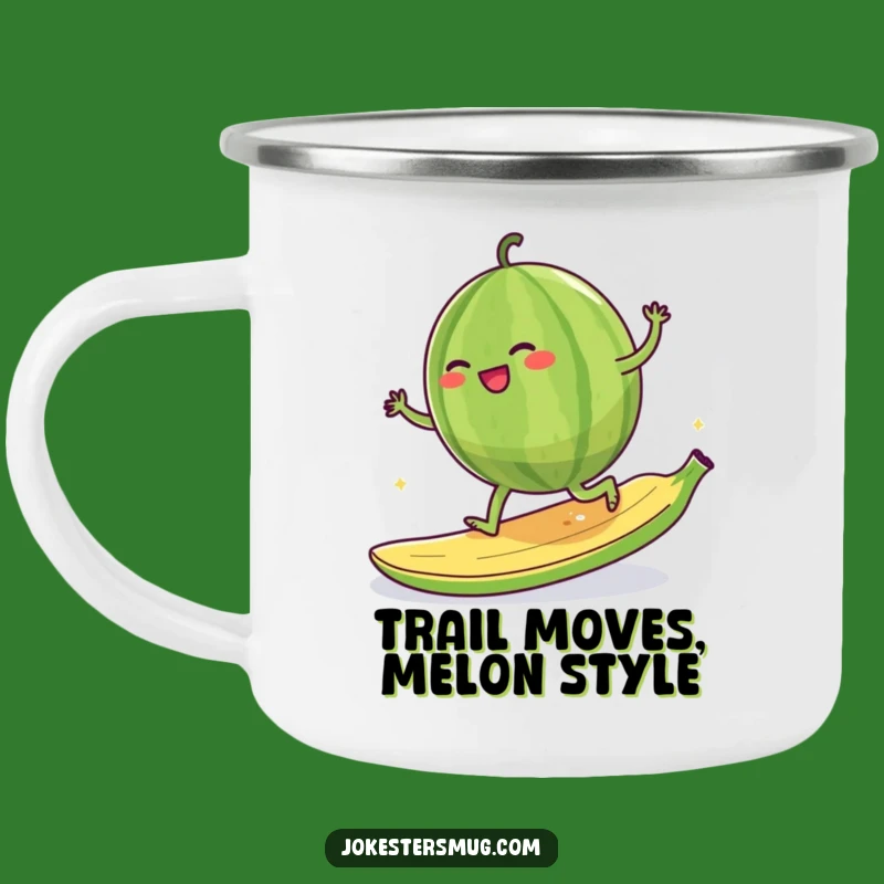 Funny Watermelon Moonwalk Camping Mug: Giggling Fruit Outdoor Fun, Perfect Funny Gift