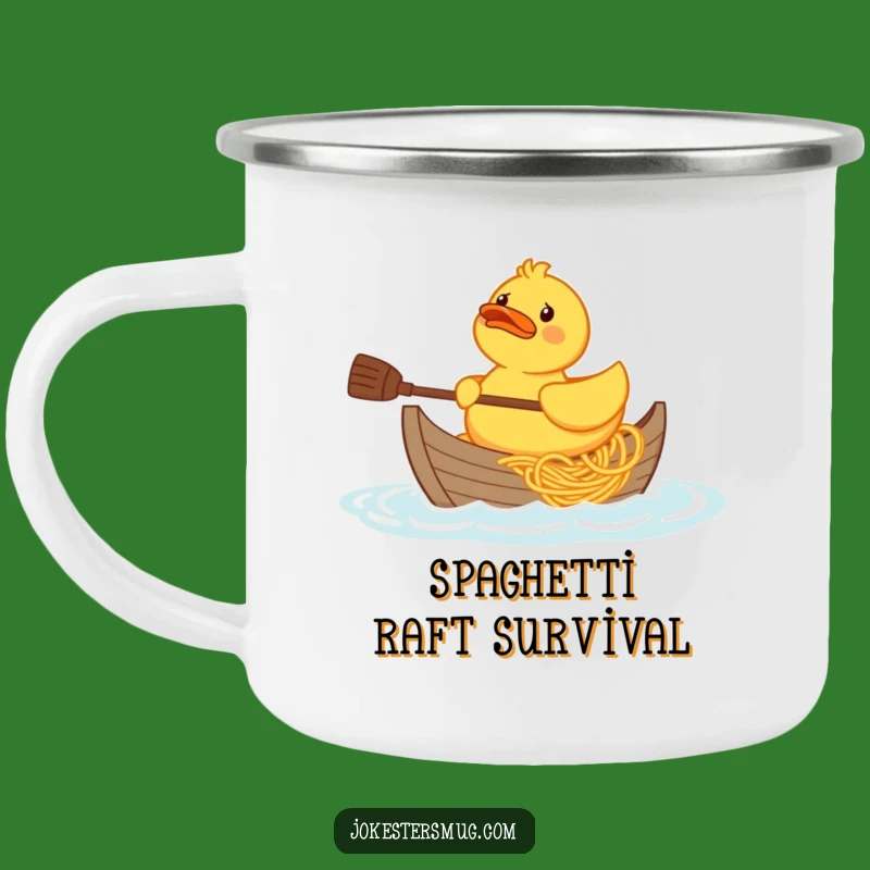 Funny Rubber Duck Spaghetti Boat Camping Mug: Quacky Outdoor Fun, Perfect Funny Gift