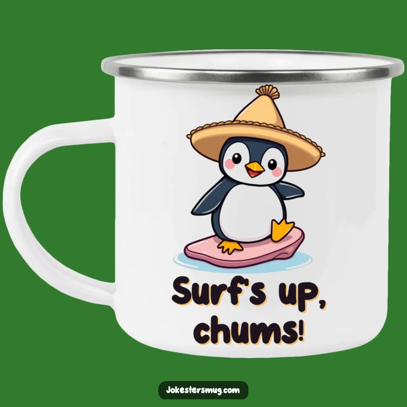 Funny Penguin Sombrero Camping Mug: Hilarious Outdoor Adventure Drinkware