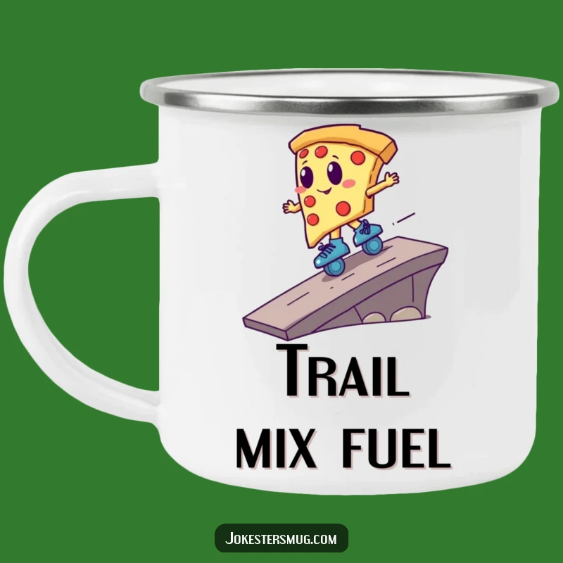 Funny Pizza Roller Skater Camping Mug - Adventure Fuel for Outdoor Fun