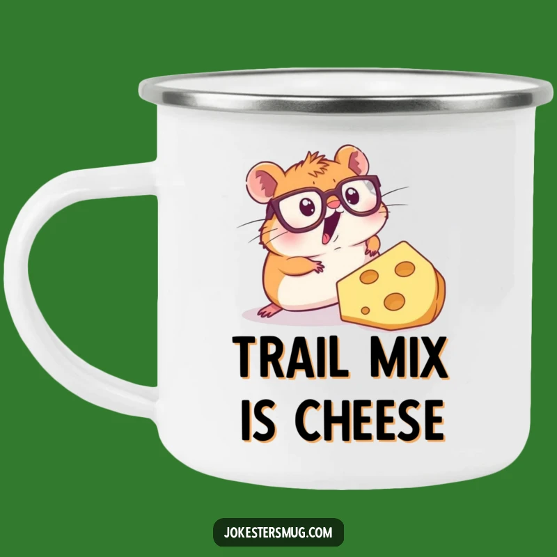 Funny Hamster Cheese Camping Mug: Durable & Comical Rodent, Best Funny Gift