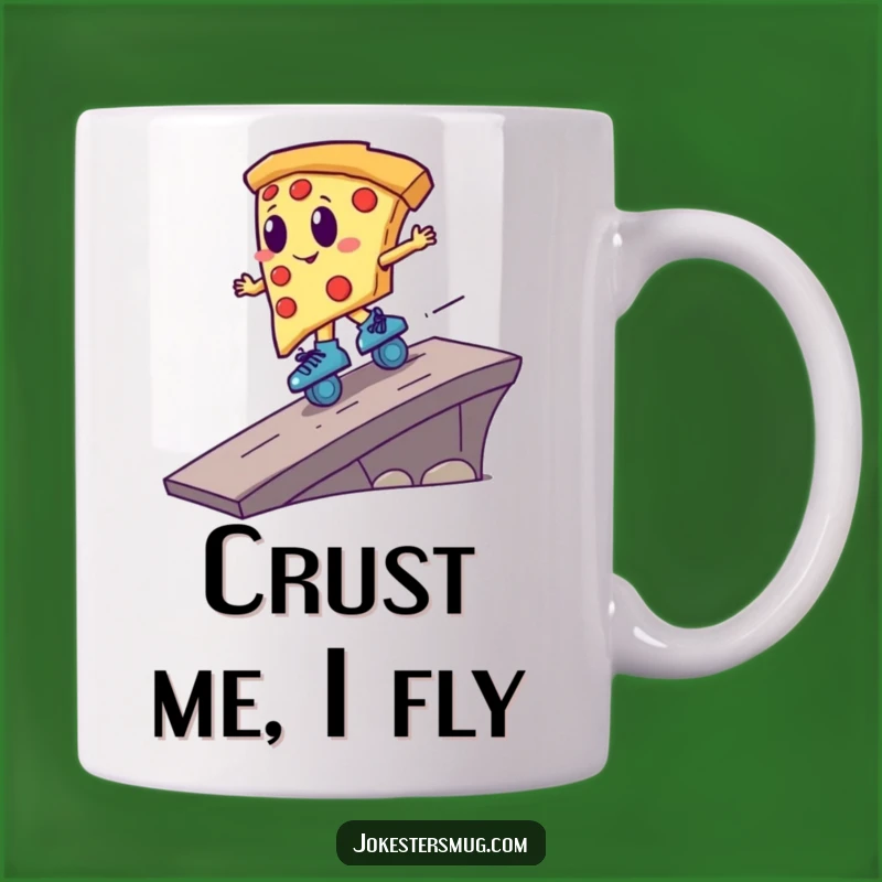 Funny Pizza Roller Skater Mug - Hilarious Foodie Gift for Speed Lovers
