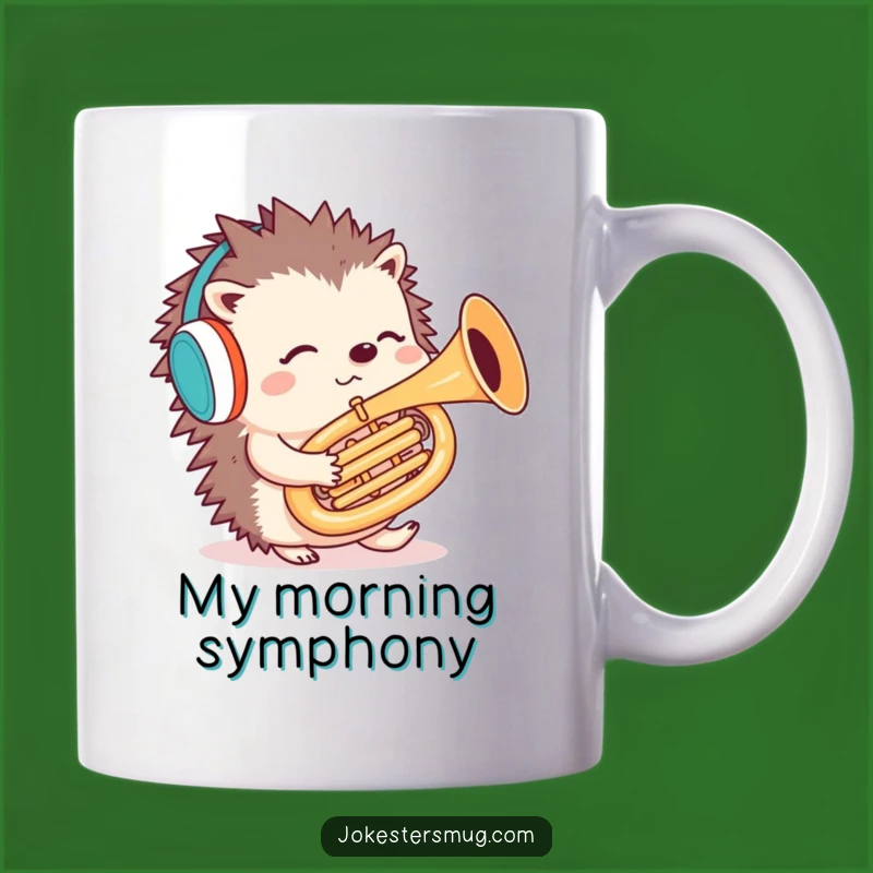 Funny Hedgehog Tuba Mug: Confused Musician Gift - Hilarious Present