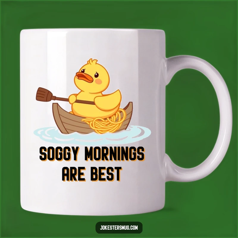 Funny Rubber Duck Spaghetti Boat Mug: Confused Quack Humor, Perfect Funny Gift
