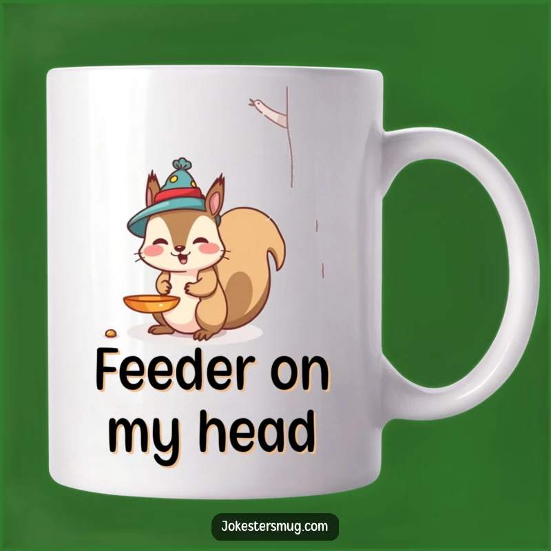Funny Squirrel Bird Feeder Mug: Hilarious Wildlife Mishap Gift