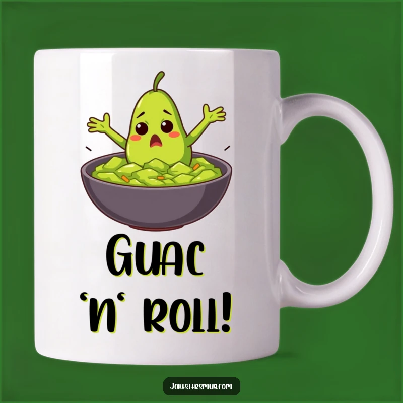 Funny Startled Avocado Mug: Guacamole Dive, Perfect Gift!