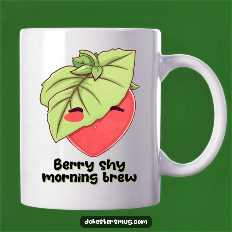 Funny Strawberry Mug: Shy Fruit Hiding Humor, Perfect Cute and Funny Gift