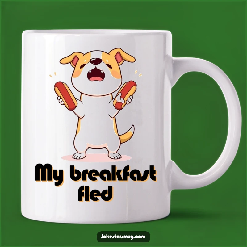 Funny Dog Juggling Mug: Hot Dog Drop Chaos Gift