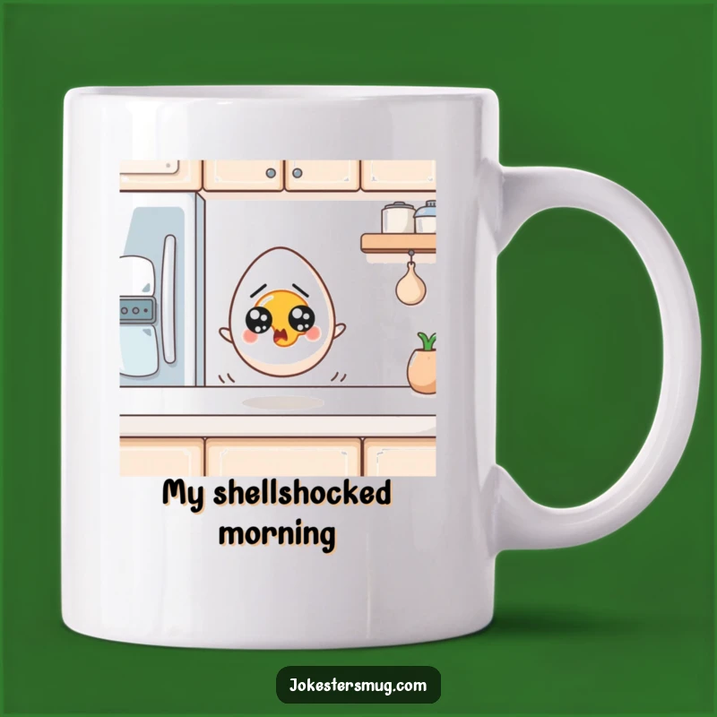 Funny Egg Mug: Startled Kitchen Escape Humor, Perfect Breakfast Funny Gift