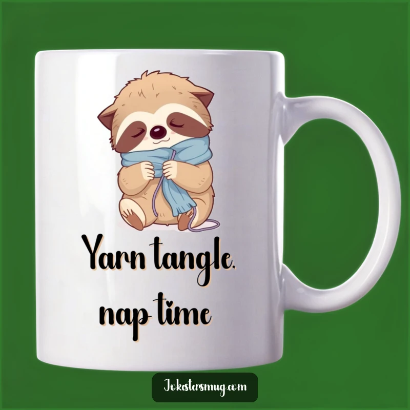 Funny Sloth Knitting Mug: Sleepy Crafter, Perfect Funny Gift for Slowpokes