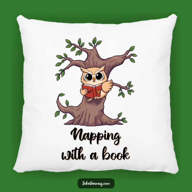 Funny Owl Book Pillow: Cozy Startled Reader Accent, Humorous Home Decor