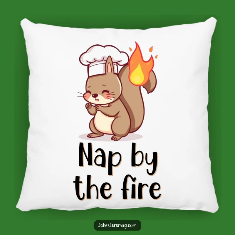 Funny Squirrel Tail Pillow - Soft Chef Squirrel Art Cushion, Funny Gift