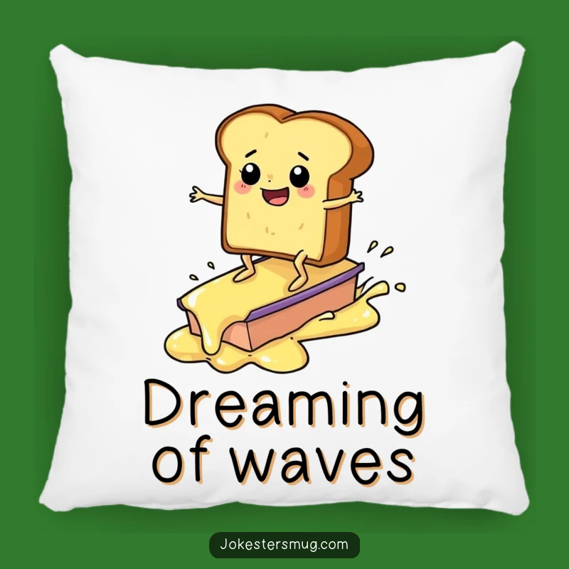 Funny Toast Surfer Pillow: Cozy Up with Hilarious Breakfast Comfort