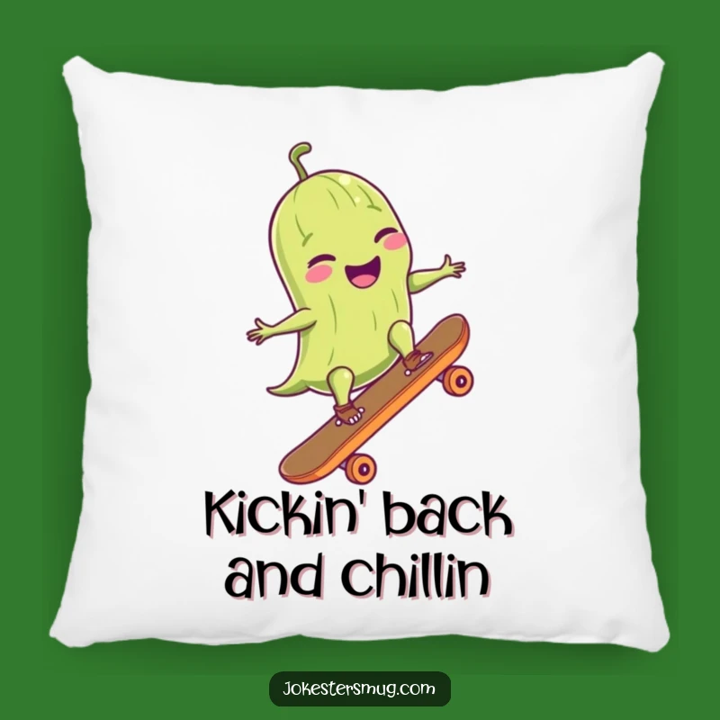 Funny Pickle Pillow: Cuddle Up With A Giggling Skater Pickle - Cozy Funny Gift!