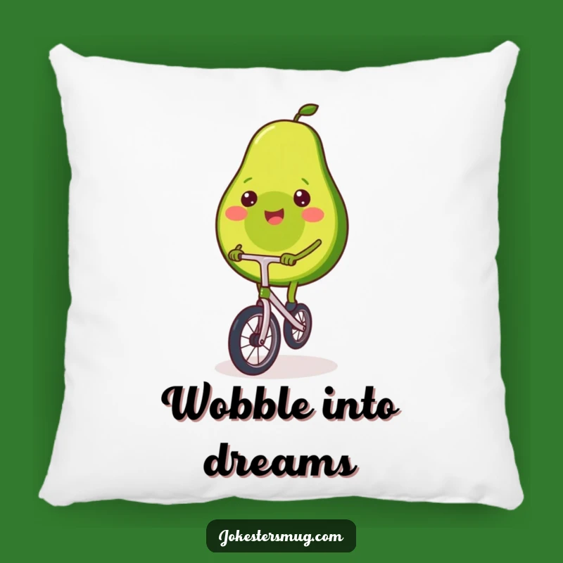 Funny Avocado Unicycle Pillow: Soft & Whimsical Accent, Sweet Funny Gift