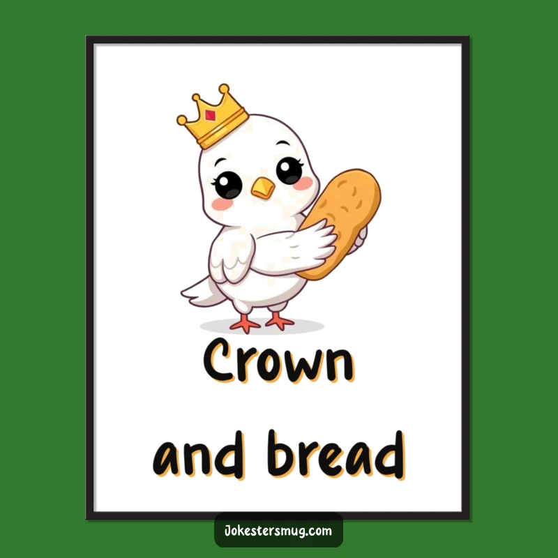 Funny Pigeon King Digital Art: Instant Regal Bird Decor Download