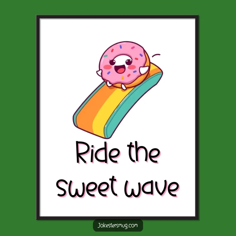 Funny Donut Rainbow Slide Digital Art: Instant Sweet Joy