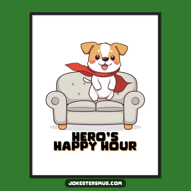 Funny Flying Dog Digital Art: Hilarious Wall Decor for Pet Superhero Fans