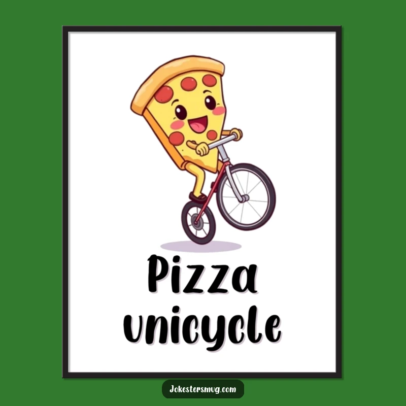 Funny Pizza Unicycle Digital Art: Instant Foodie Decor Download