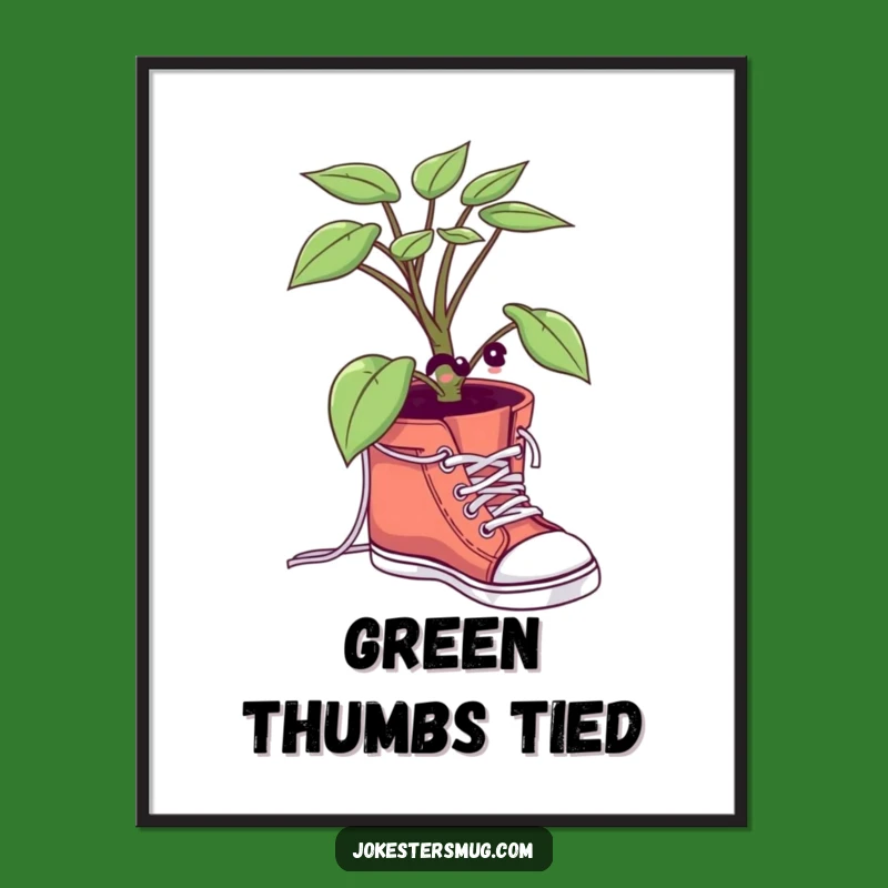 Funny Plant Shoelace Digital Art: Instant Botanical Humor for Your Walls
