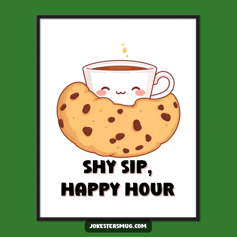 Funny Shy Teacup Digital Art: Hilarious Wall Decor for Sweet Enthusiasts