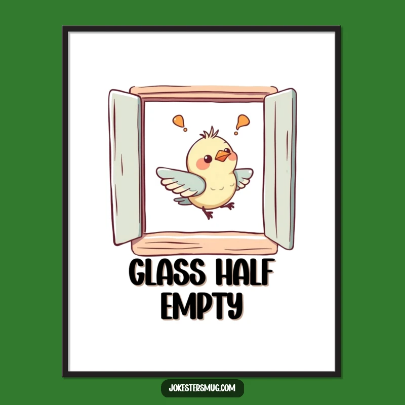 Funny Bird Art Digital Print - Hilarious Bird Mishap, Perfect Funny Gift