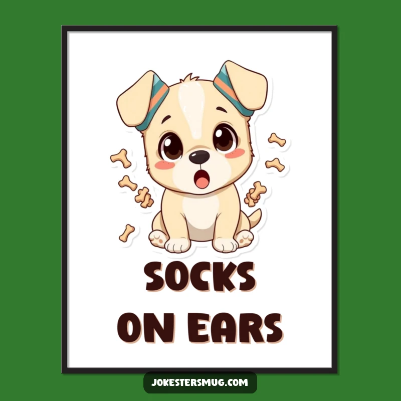 Funny Surprised Puppy Digital Art: Instant Hilarious Dog Decor Download