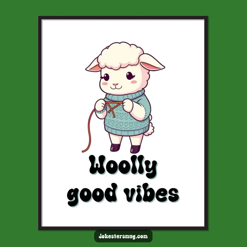 Funny Sheep Digital Print: Wool Knitting Art, Instant Laugh and Funny Gift