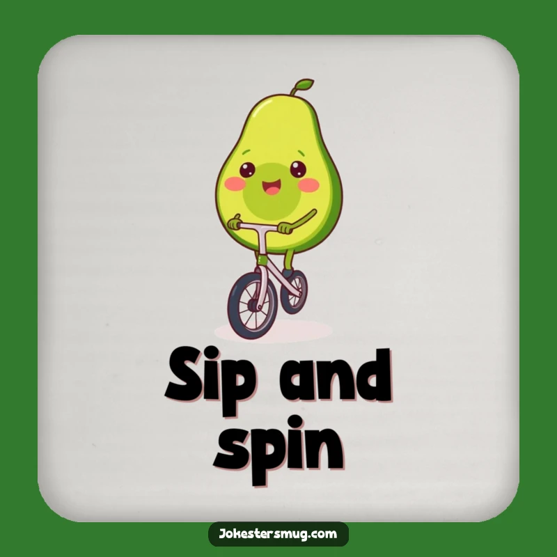 Funny Avocado Unicycle Coaster: Protect Surfaces with Whimsical Fruit, Ideal Funny Gift