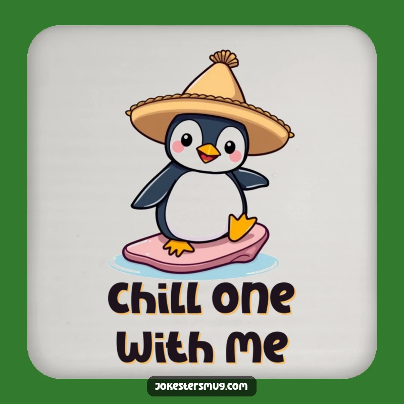 Funny Penguin Sombrero Coaster: Hilarious Protection for Your Surfaces
