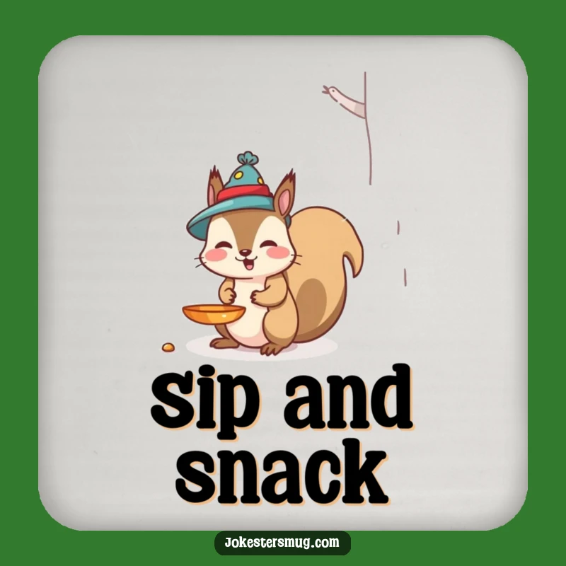 Funny Squirrel Bird Feeder Coaster: Protect Surfaces with Woodland Humor