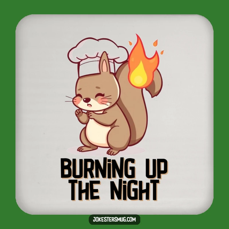 Funny Squirrel Chef Coasters - Hilarious Chef Squirrel Art, Perfect Funny Gift