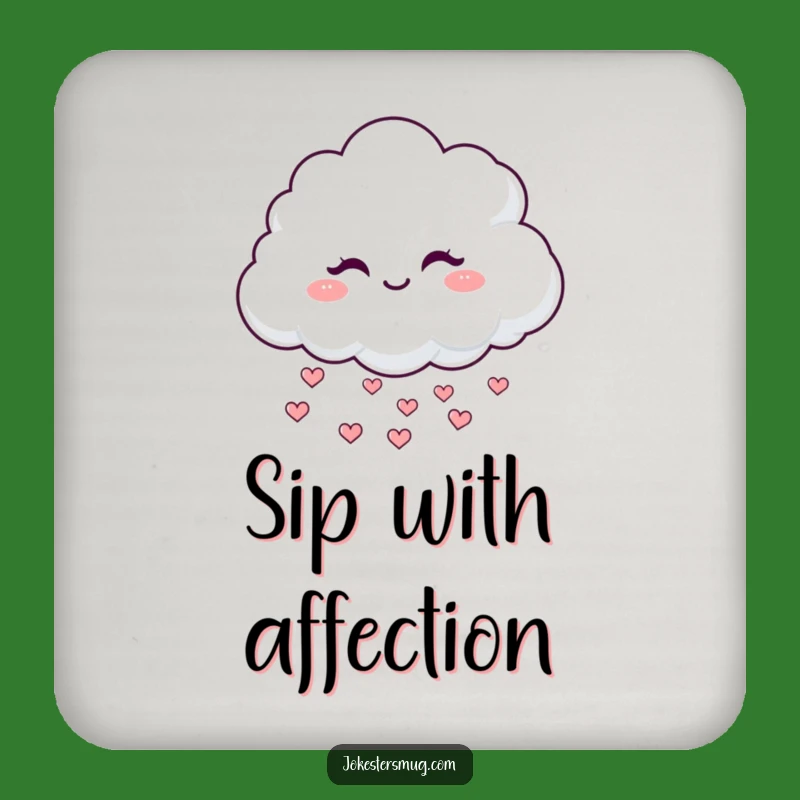 Funny Winking Cloud Coaster: Protect Surfaces with Sweet Charm