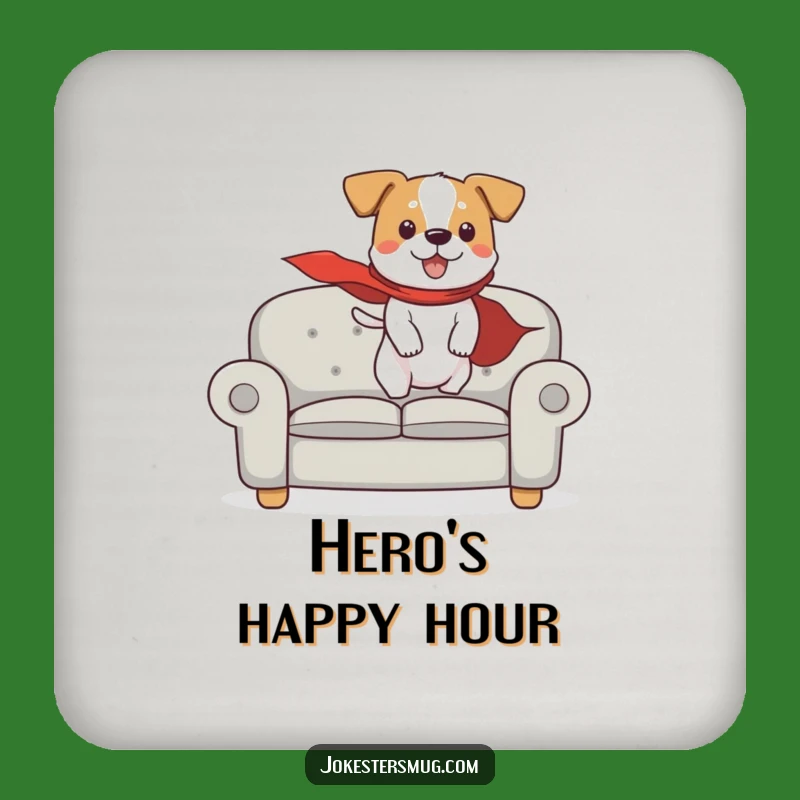 Funny Flying Dog Coaster Set: Hilarious Surface Protection for Pet Superhero Fans