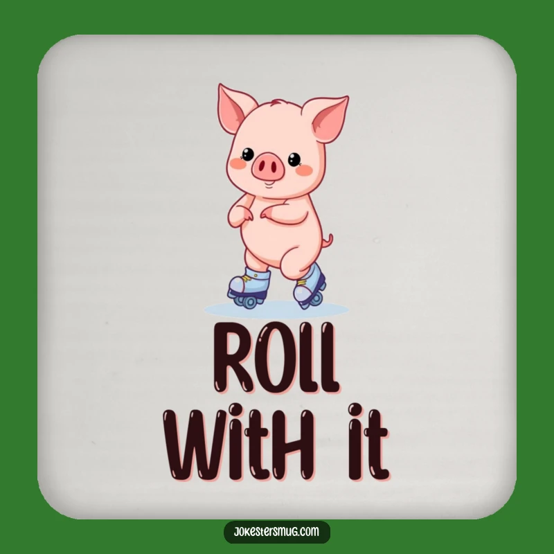 Funny Roller Skating Pig Coasters: Protect Tables with Energetic Charm Gift
