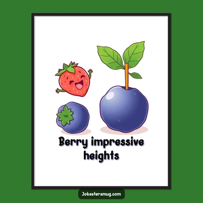 Funny Strawberry Vault Poster: Capture The Joy Of A Fruity Leap - Unique Funny Gift!