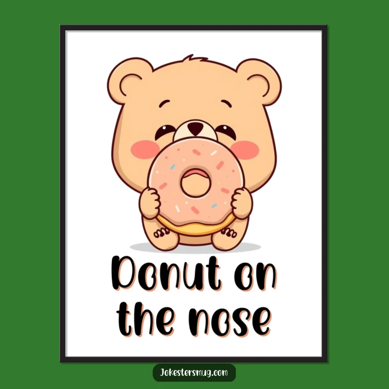 Funny Bewildered Bear Poster: Whimsical Wall Art for a Sweet Home