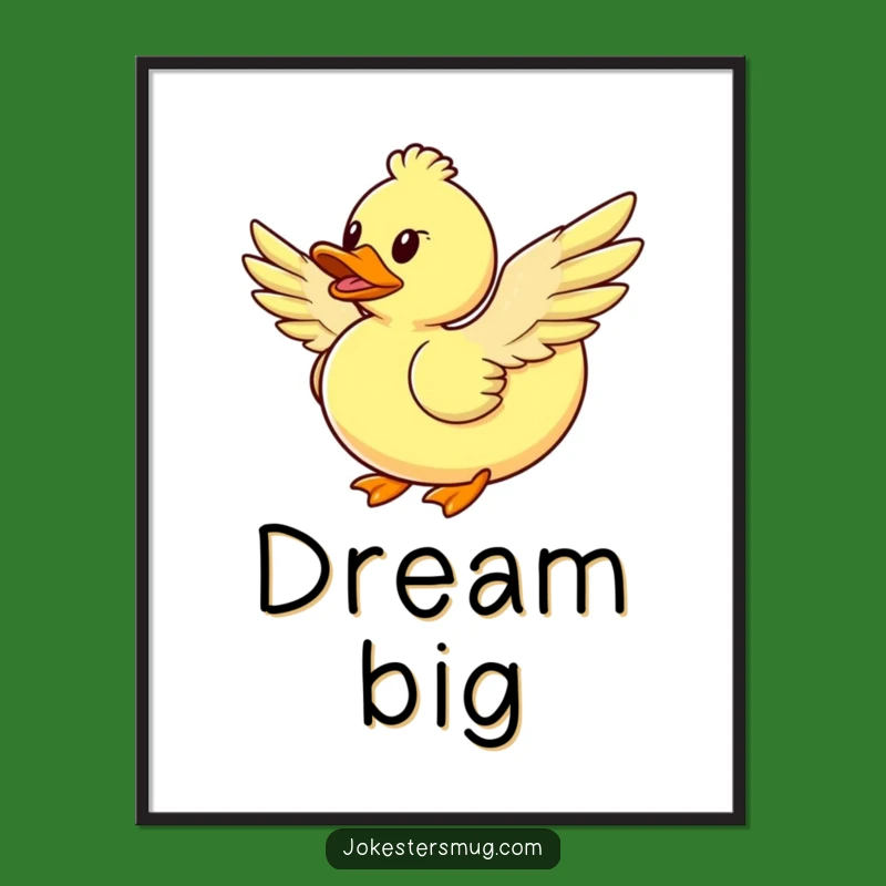 Funny Flying Duck Poster: Bring Hilarious Motivational Art to Your Walls