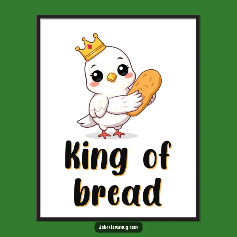 Funny Pigeon King Poster: Regal Wall Art for a Bird Lover's Home