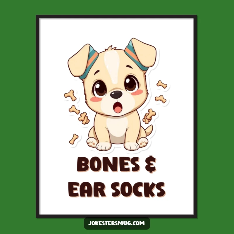 Funny Surprised Puppy Poster: Hilarious Wall Art for a Cheerful Home