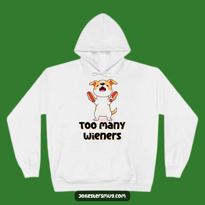 Funny Dog Juggling Hoodie: Cozy Hot Dog Drop for Comfort